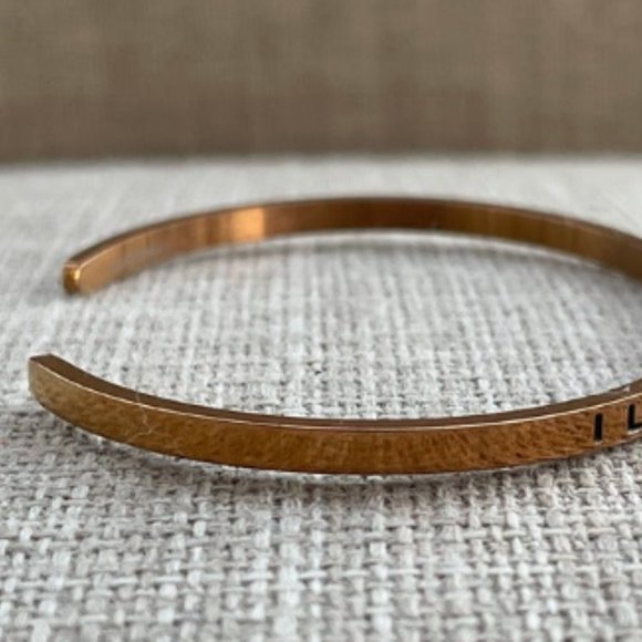 Valentine's Day Mantraband Bracelet Gold Tone "I love You To The Moon and Back" - Picture 7 of 12